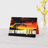 Carte Anniversaire de plage (Fleur jaune)