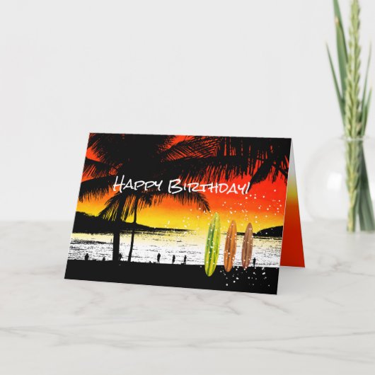 Carte Anniversaire de plage (Devant)