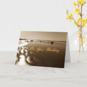 Carte Anniversaire de plage de sépia (Fleur jaune)