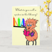 Carte Anniversaire de plaisanterie d'araignée (Fleur jaune)
