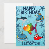 Carte Anniversaire de Poisson Drôle (Devant / Derrière)