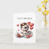 Carte Anniversaire de Pony Pilot (Fleur jaune)