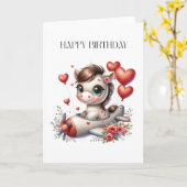 Carte Anniversaire de Pony Pilot (Fleur jaune)