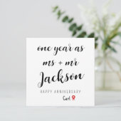 Carte Anniversaire De Première Année Pour Mari (Debout devant)