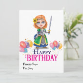 Carte Anniversaire de Princesse (Debout devant)