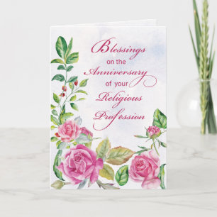 Carte Anniversaire de profession religieuse de religieus