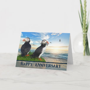 Carte Anniversaire de Puffin Couple