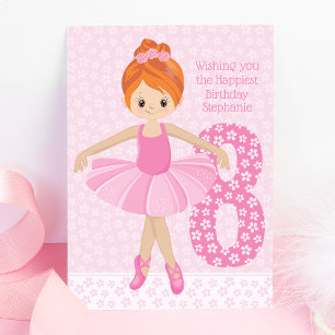 Carte Anniversaire de Red Hair Ballerina