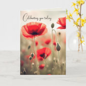 Carte Anniversaire de Red Poppy (Fleur jaune)