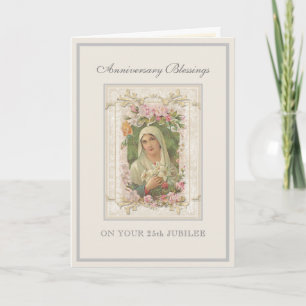 Carte Anniversaire de religieuse catholique Vierge Marie