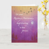 Carte Anniversaire de rétablissement Ciel nocturne doré (Fleur jaune)