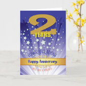 Carte Anniversaire de rétablissement de 2 ans chiffre gr (Fleur jaune)
