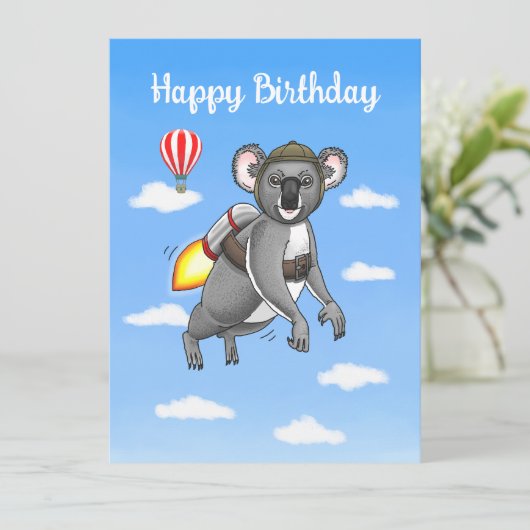 Carte Anniversaire de Rocket Koala (Debout devant)