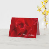 Carte Anniversaire de rose de cramoisi joyeux (Fleur jaune)