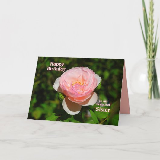 Carte Anniversaire de rose de rose joyeux à la soeur (Devant)