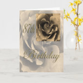 Carte Anniversaire de rose de sépia joyeux (Fleur jaune)