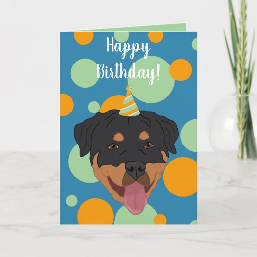 Carte Anniversaire de Rottweiler (Devant)