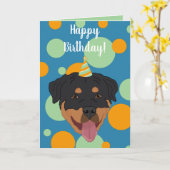 Carte Anniversaire de Rottweiler (Fleur jaune)