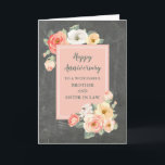 Carte Anniversaire de Rustic Brother et Soeur en Droit<br><div class="desc">Bonne carte d'anniversaire mariage pour frère et soeur en droit avec des fleurs rustiques du pays,  motif de tableau noir et verset chaleureux.</div>