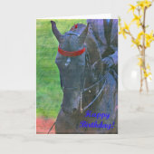 Carte Anniversaire de Saddlebred (Fleur jaune)
