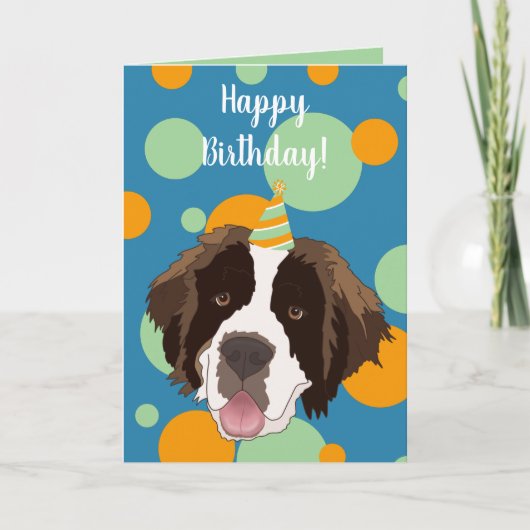 Carte Anniversaire de Saint Bernard personnalisable (Devant)
