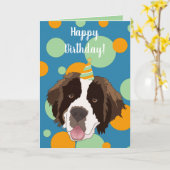 Carte Anniversaire de Saint Bernard personnalisable (Fleur jaune)