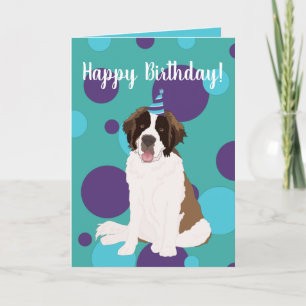 Carte Anniversaire de Saint Bernard personnalisable