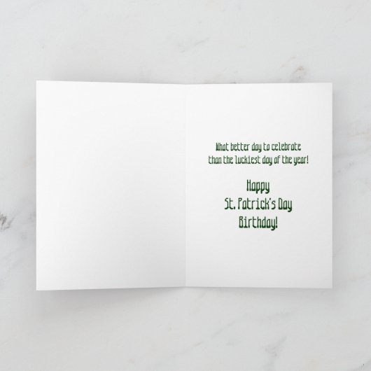 Carte Anniversaire de Saint-Patrick (Intérieur)