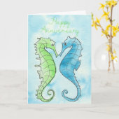 Carte Anniversaire de Seahorse (Fleur jaune)
