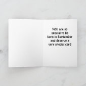 CARTE **ANNIVERSAIRE DE SEPTEMBRE** TOUS HABILLÉS POUR " (Intérieur)