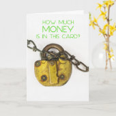 Carte Anniversaire de serrure et d'argent de chaîne (Fleur jaune)