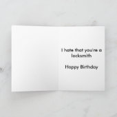 Carte Anniversaire de serrurier (Intérieur)