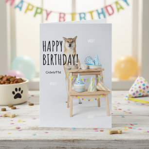 Carte Anniversaire de Shiba Inu 🐶 lâcher la traîne