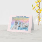 Carte Anniversaire de Sister, chien de terrier de l'oues (Fleur jaune)