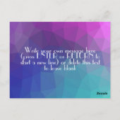 Carte Anniversaire de Sobriété personnalisée (Dos)