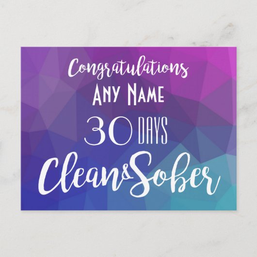 Carte Anniversaire de Sobriété personnalisée (Devant)