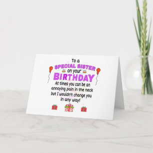 Carte Anniversaire de Soeur Funny