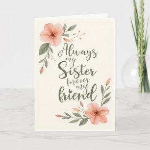 Carte Anniversaire de Sœur Toujours Ma Sœur Pour Toujour