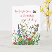 Carte Anniversaire de son amour sentimental en fleur (Fleur jaune)