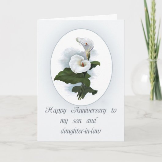 Carte Anniversaire de Son avec Calla Lilies (Devant)