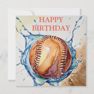 Carte Anniversaire de Splash Aquarelle pour les Amoureux