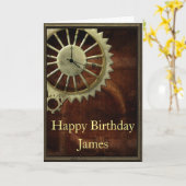 Carte Anniversaire de Steampunk (Fleur jaune)