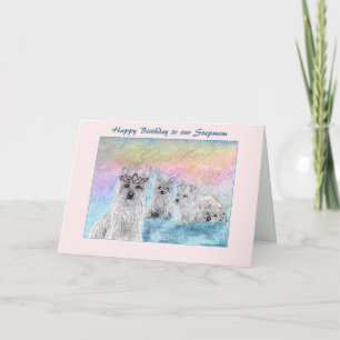 Carte Anniversaire de Stepmaman, chien de terrier de l'o