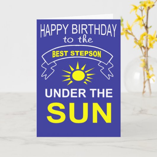 Carte anniversaire de stepson (Fleur jaune)