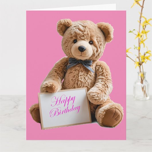 Carte Anniversaire de Teddy (Fleur jaune)