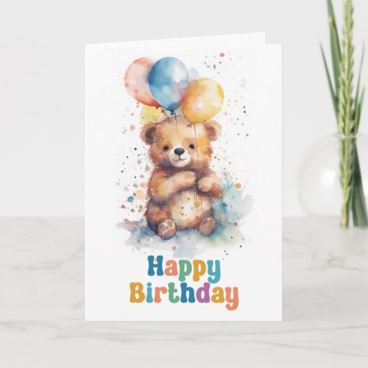 Carte Anniversaire de Teddy Bear (Devant)