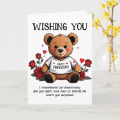 Carte anniversaire de Teddy bear (Fleur jaune)