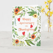 Carte Anniversaire de Thanksgiving Wreath (Fleur jaune)