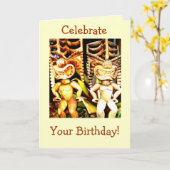 Carte Anniversaire de Tiki (Fleur jaune)