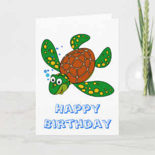 Carte Anniversaire de tortue de mer de plongée